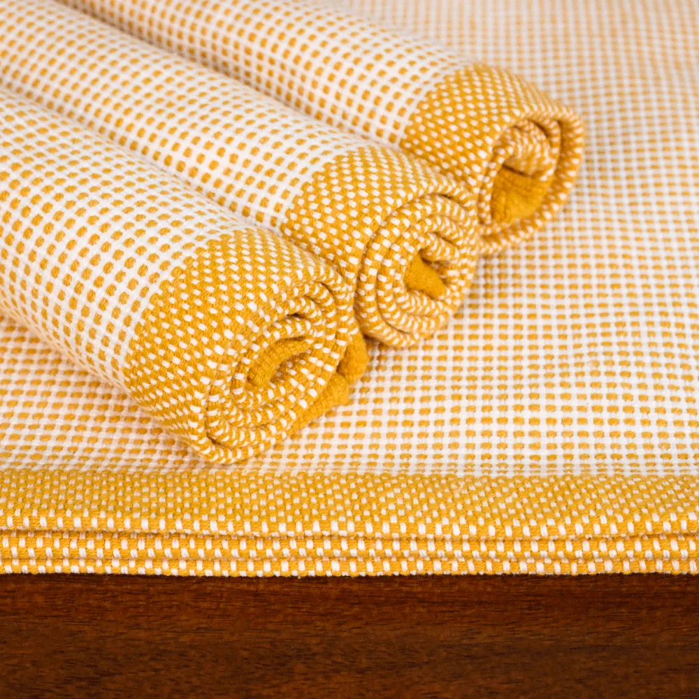 Handwoven Orange Premium Cotton Placemats Set Of 6
