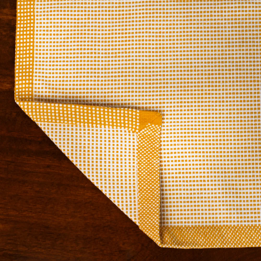 Handwoven Orange Premium Cotton Placemats Set Of 6