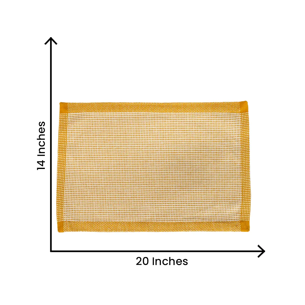 Handwoven Orange Premium Cotton Placemats Set Of 6