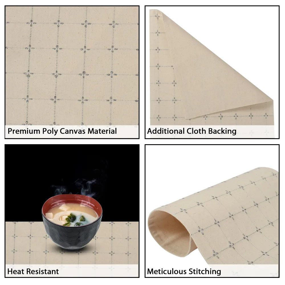 Handwoven Silver Premium Cotton Placemats Set Of 6
