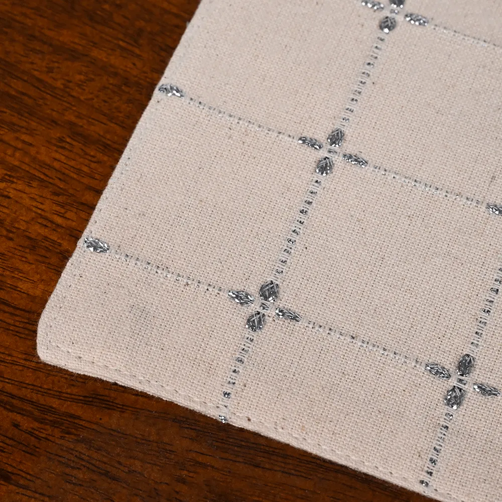 Handwoven Silver Premium Cotton Placemats Set Of 6