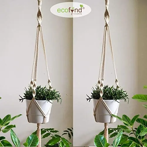 Handwoven Spiral Designer Plant Hanger Without Pot Set of 2