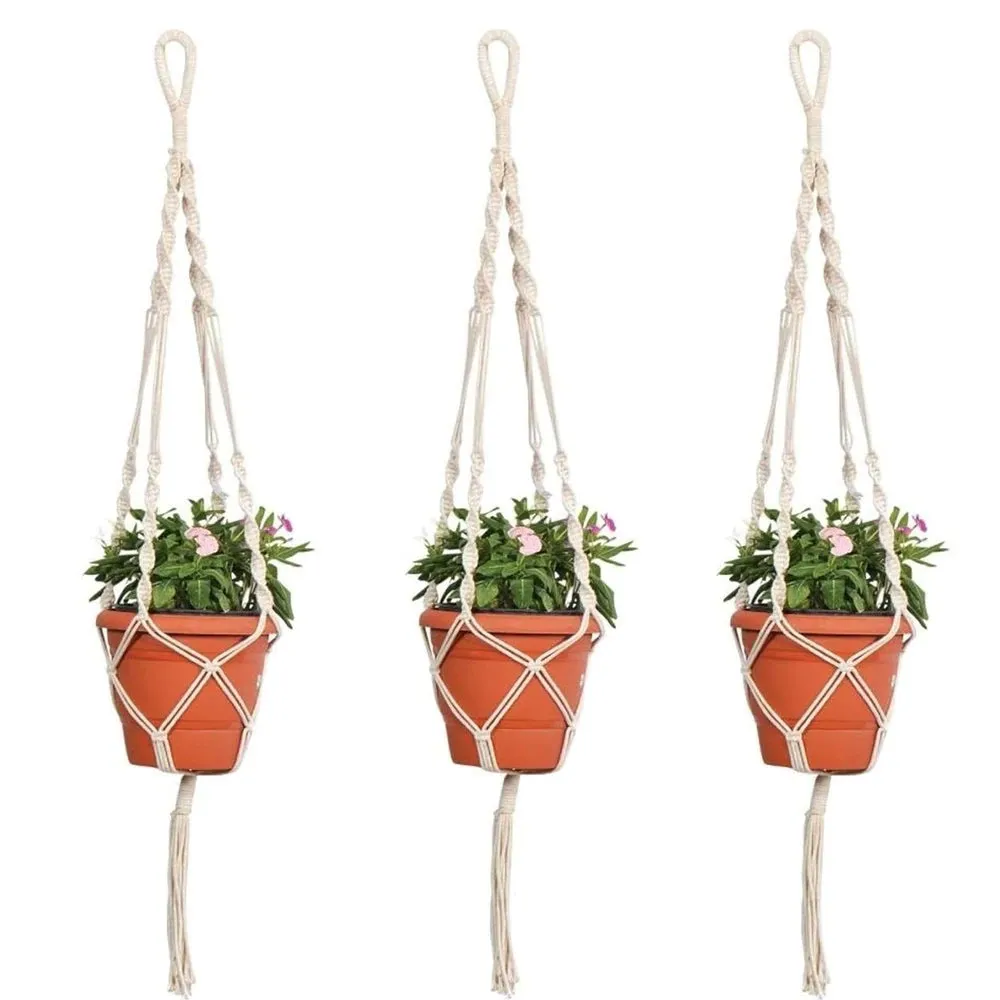 Handwoven Traditional Plant Hanger Without Pot Pack of 3