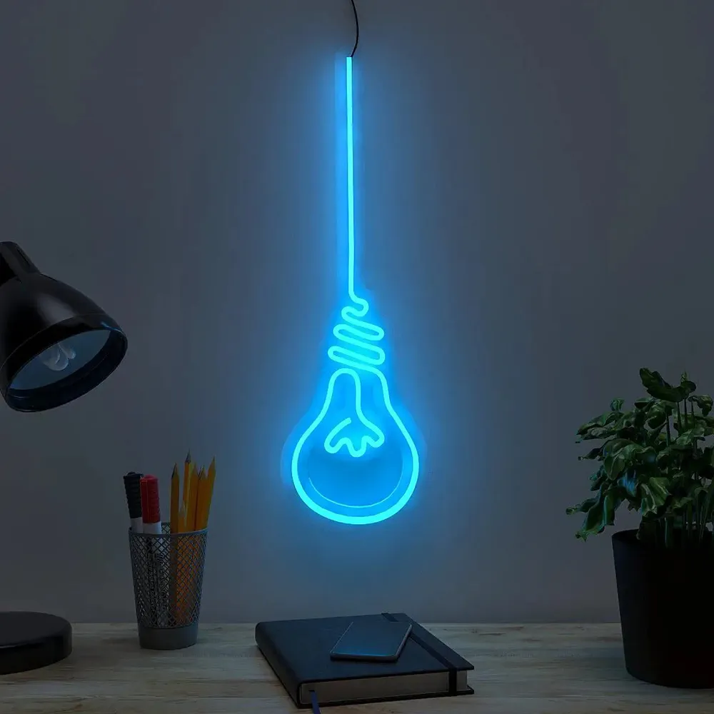 Hanging Bulb Warm Neon Light Orange