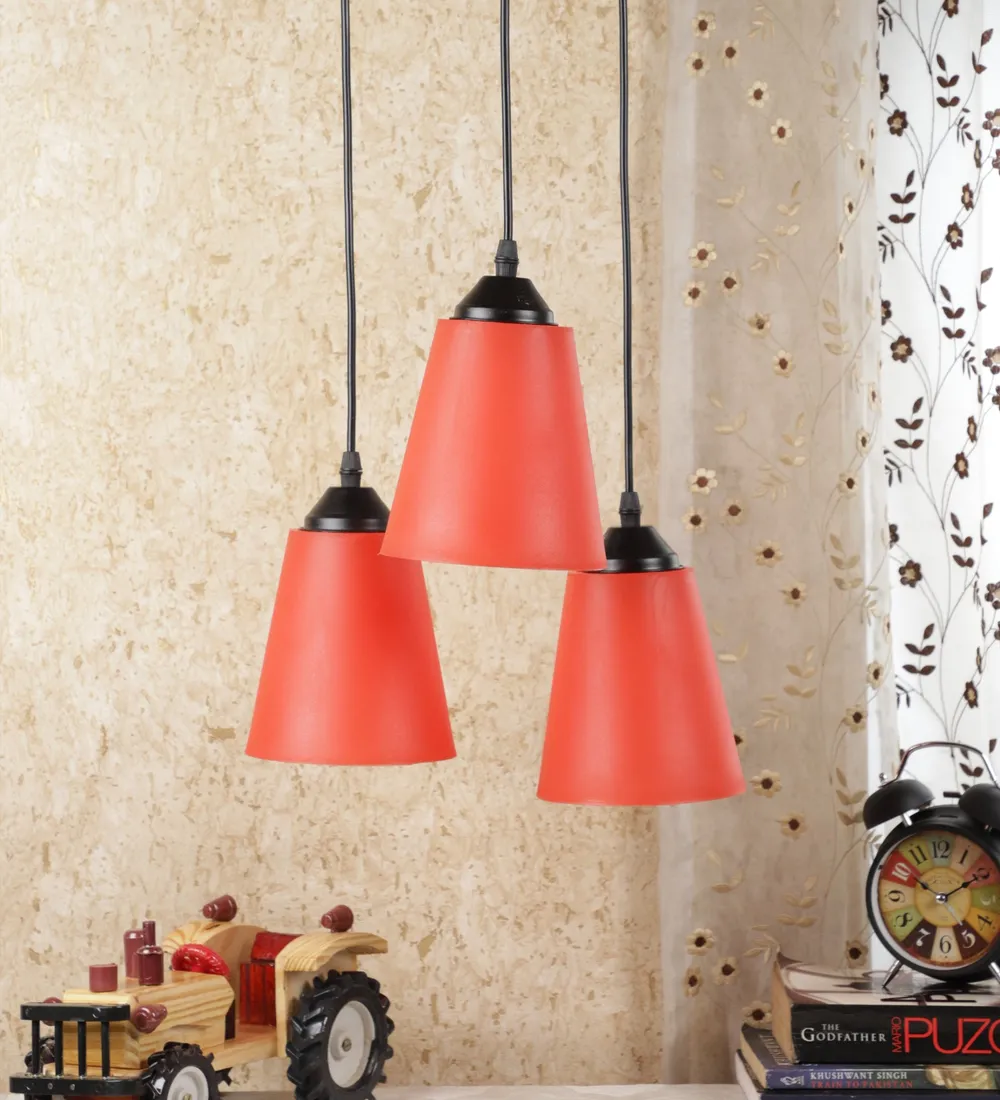 Hanging Red PVC Glass Cluster Hanging Light