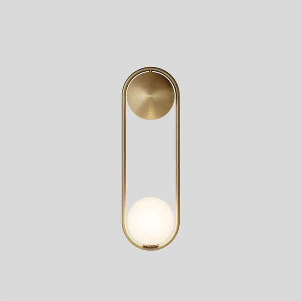 Hanging Round Frosted Glass Wall Sconce