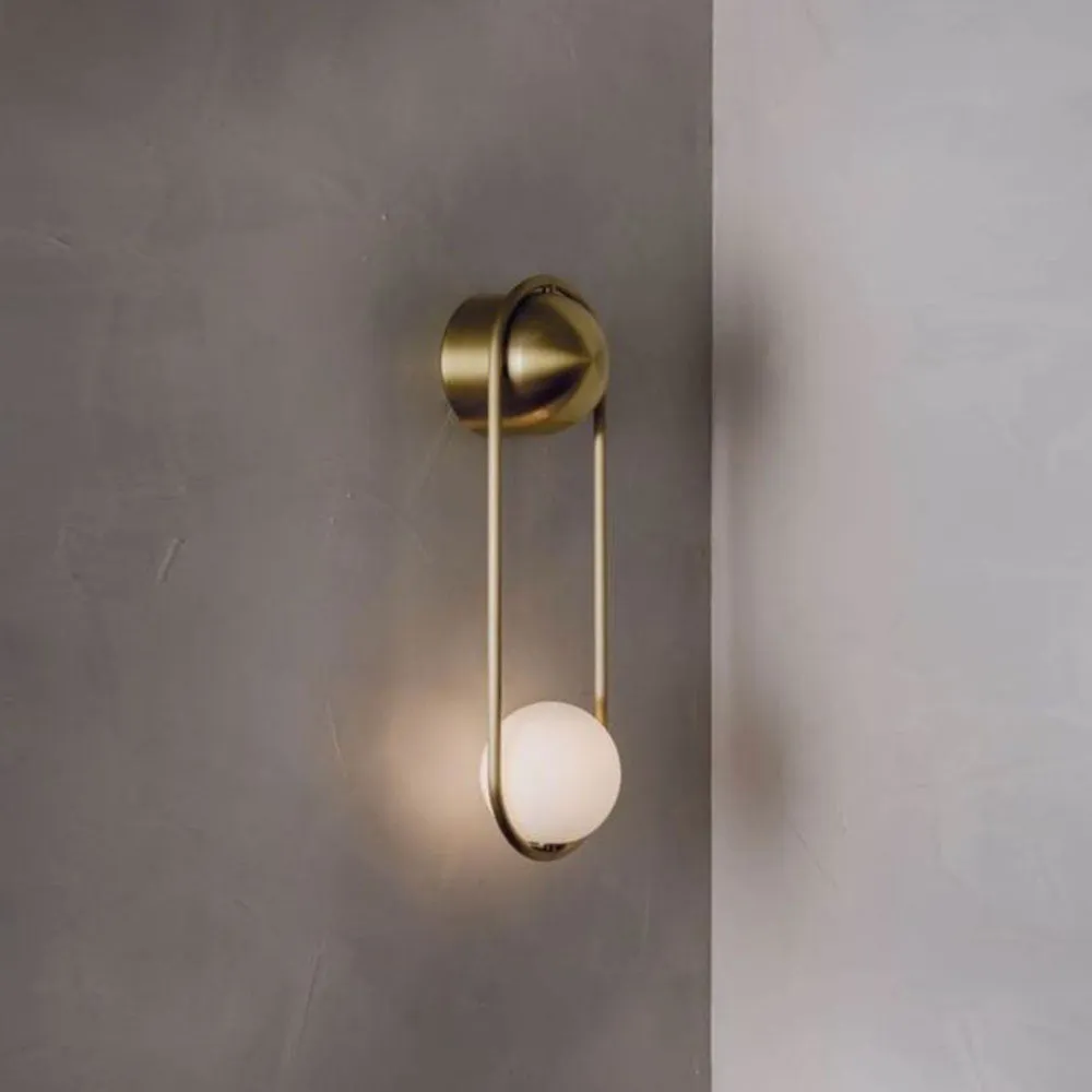 Hanging Round Frosted Glass Wall Sconce