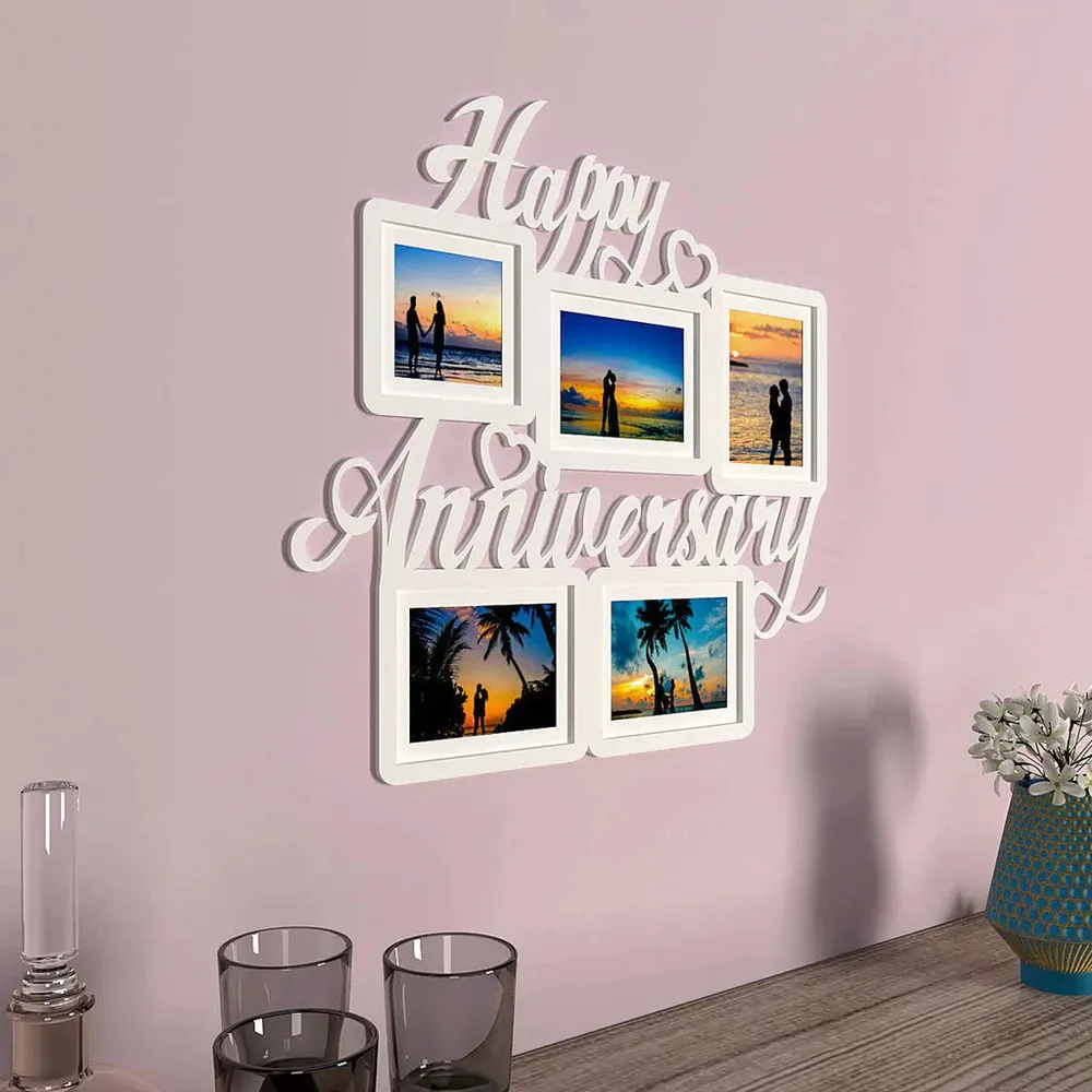 Happy Anniversary Dark Brown Hanging Photo Frame Regular