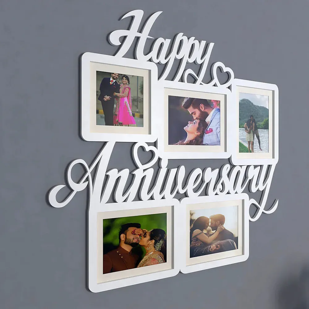 Happy Anniversary Dark Brown Hanging Photo Frame Regular