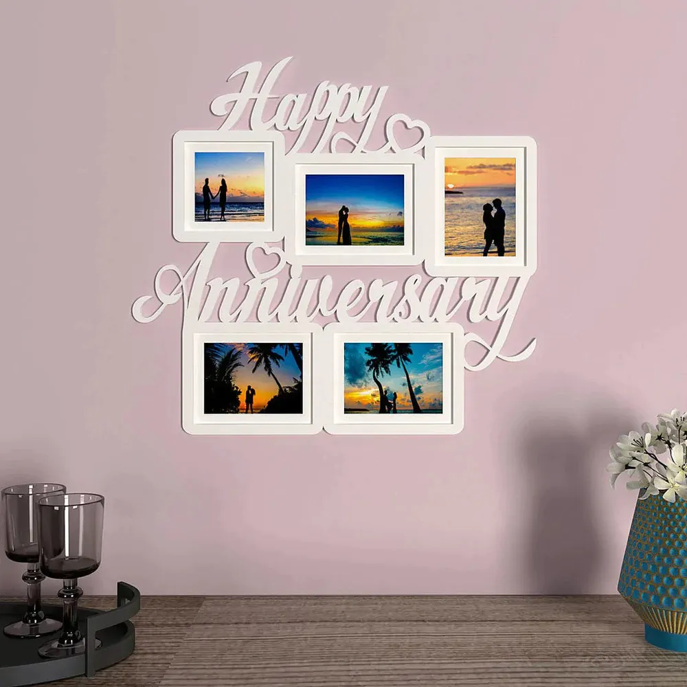 Happy Anniversary Dark Brown Hanging Photo Frame Regular
