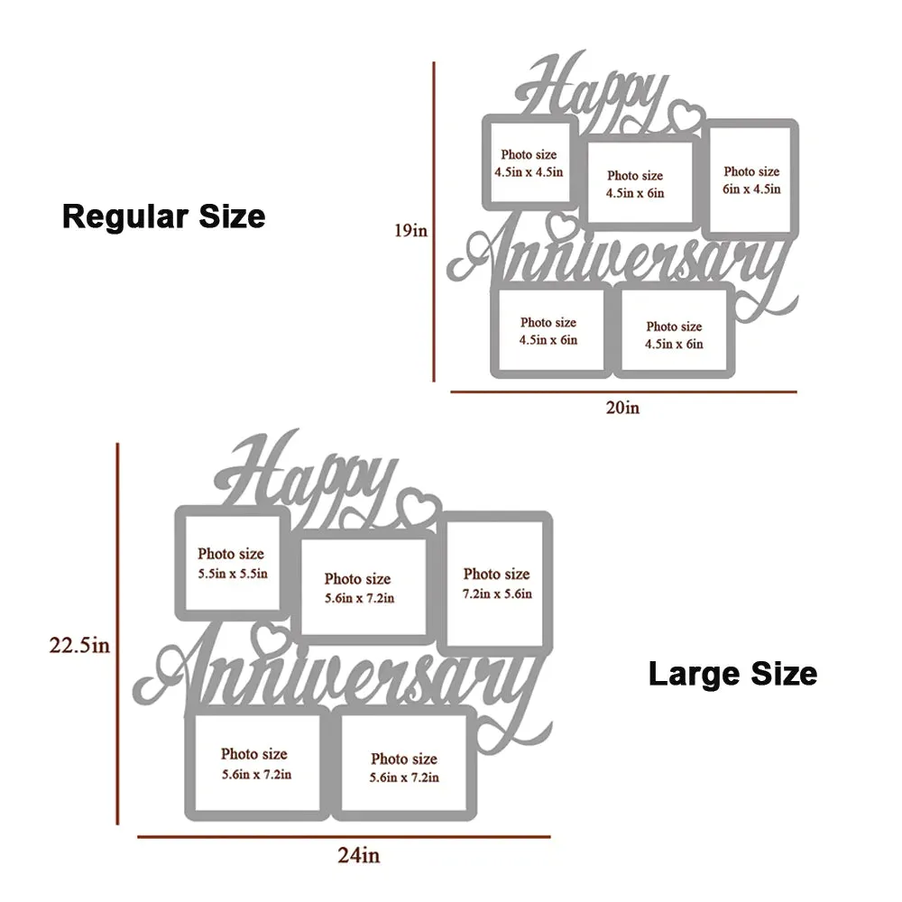 Happy Anniversary Pink Hanging Photo Frame Regular