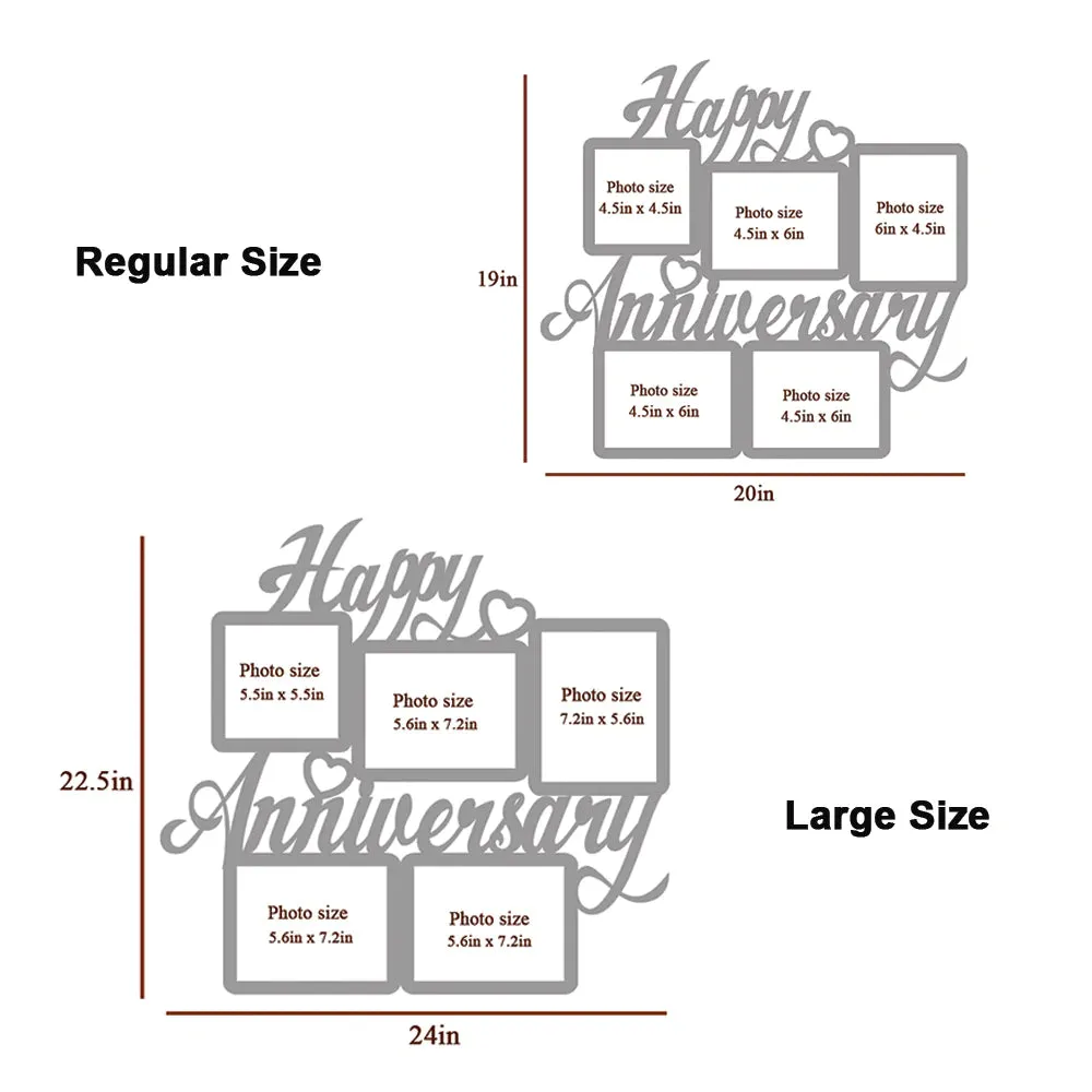 Happy Anniversary Turquoise Hanging Photo Frame Regular