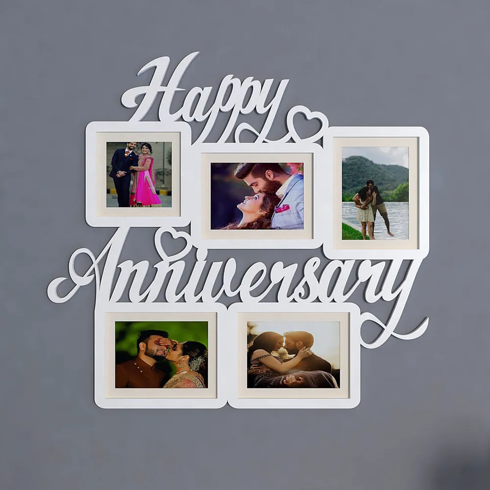 Happy Anniversary White Hanging Photo Frame Regular