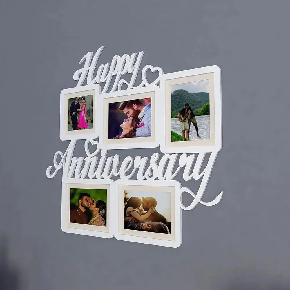 Happy Anniversary White Hanging Photo Frame Regular