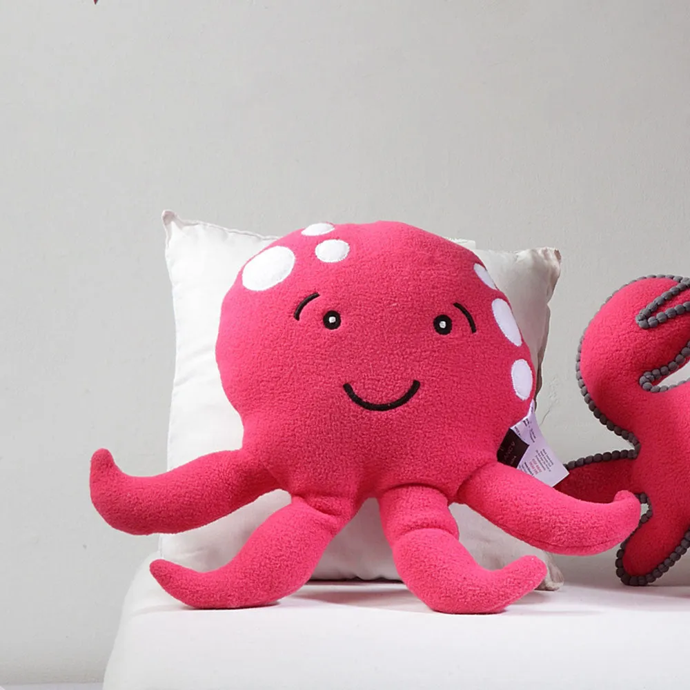 Happy Octopus Dark Pink, White and Black 100% Cotton Cushion Cover Set Of 1