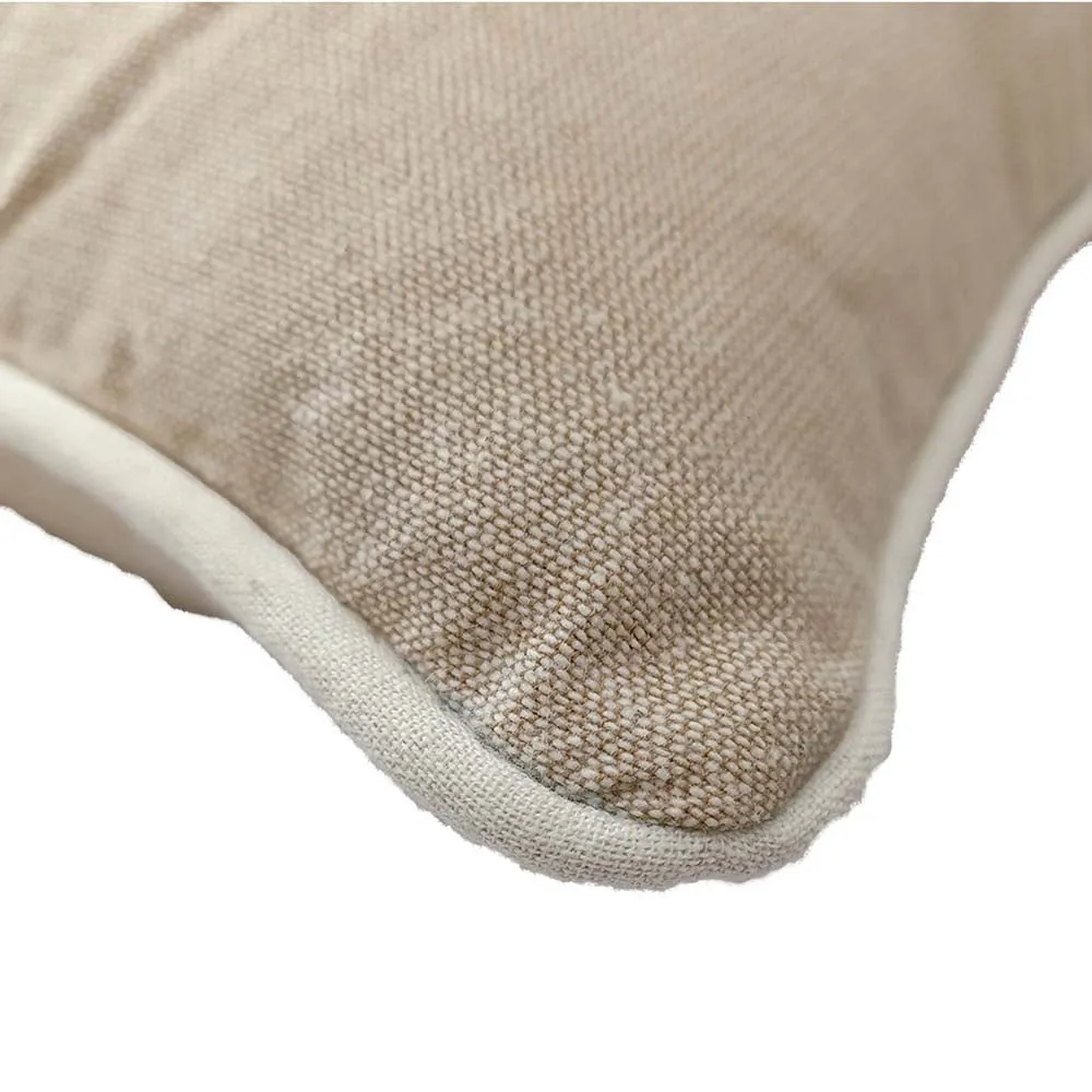 Happy Printed Beige Velvet Cushion Cover