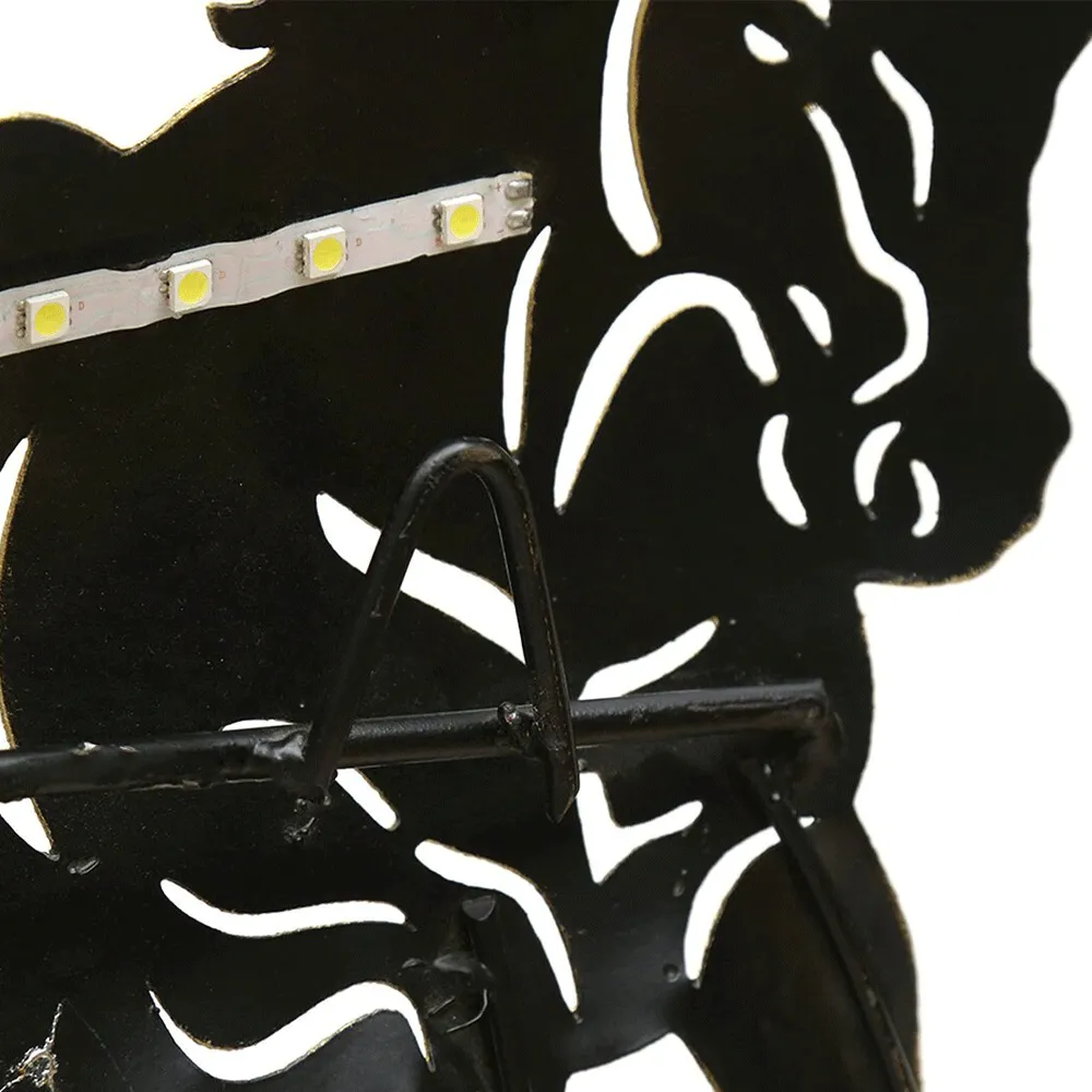 Harbinger Of Luck 7 Horses Metal Wall Art With LED