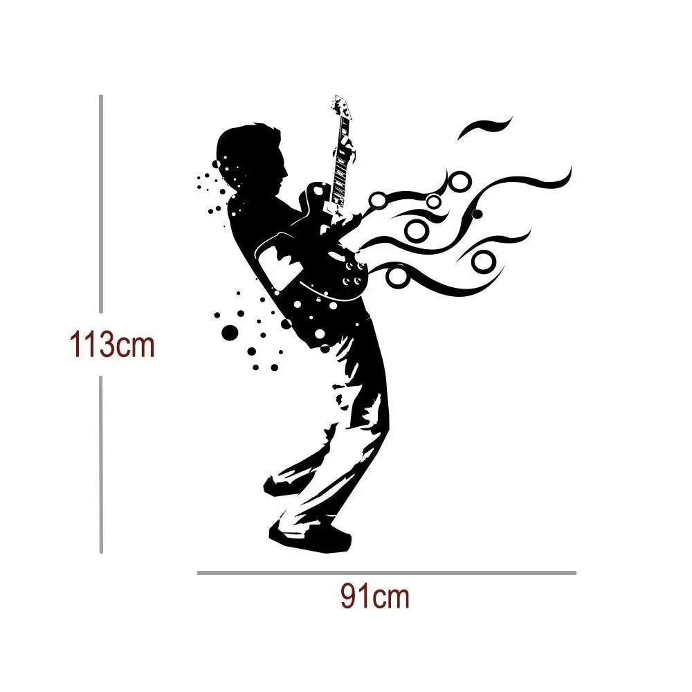 Hardcore Guitarist Large Music Wall Sticker