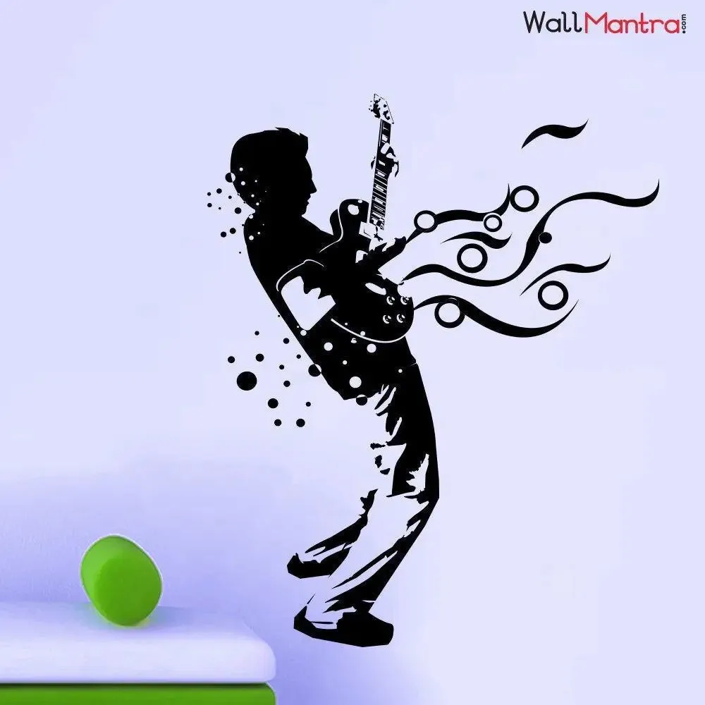 Hardcore Guitarist Large Music Wall Sticker