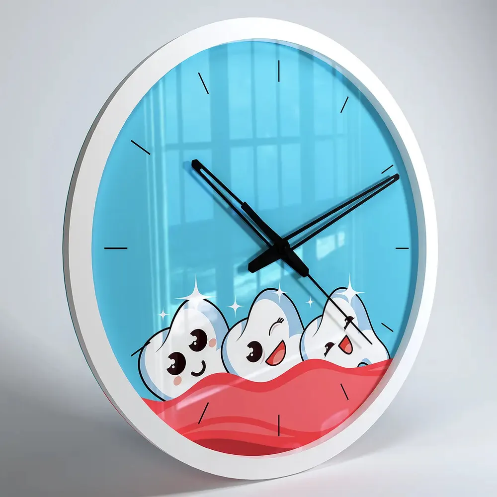 Healthy Tooth Handcrafted Dentist Office Wall Clock White