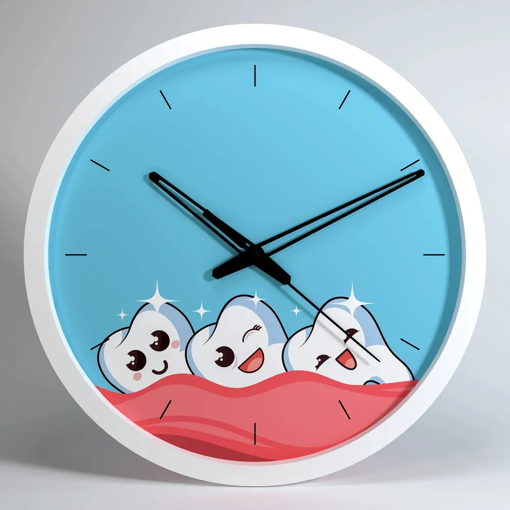 Healthy Tooth Handcrafted Dentist Office Wall Clock White