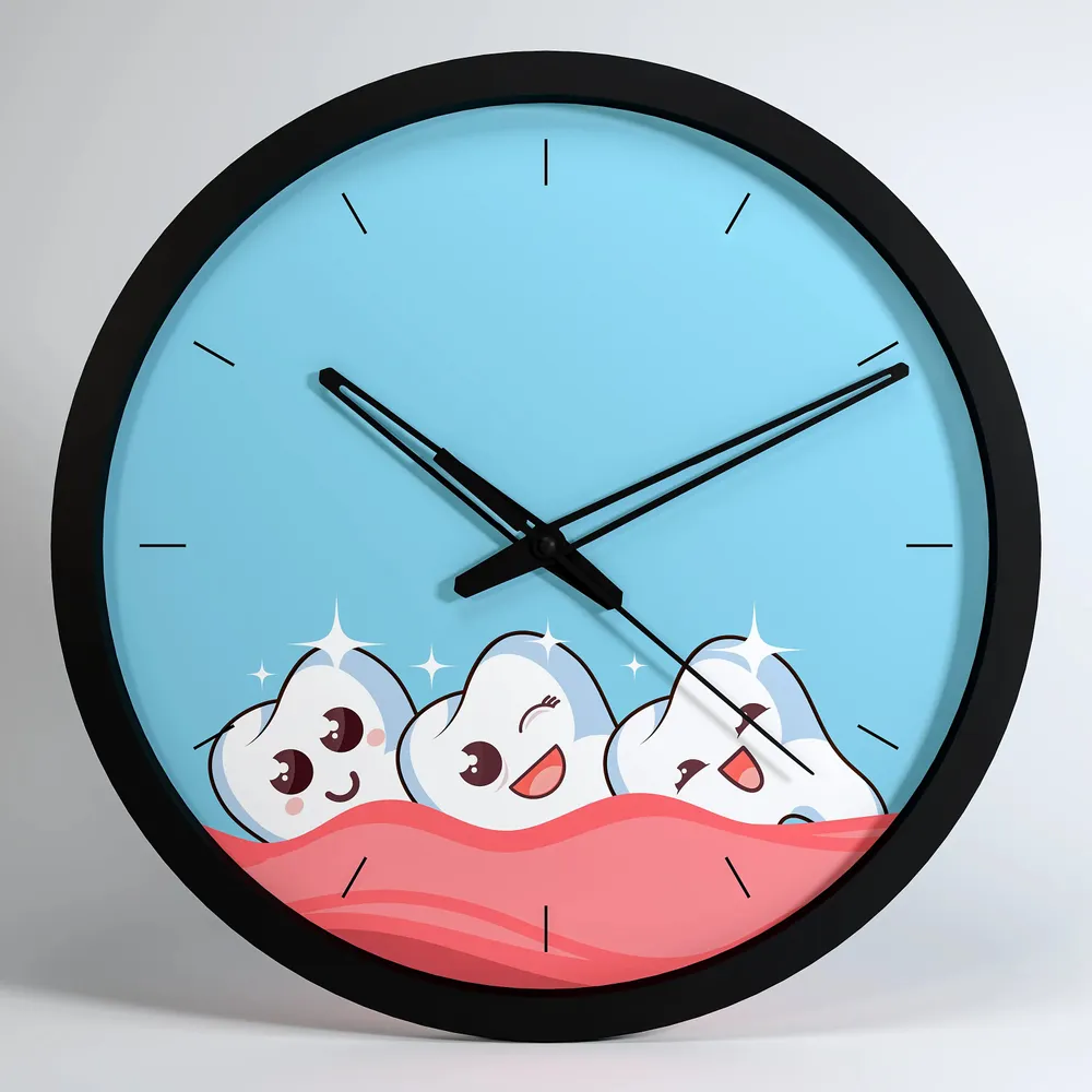 Healthy Tooth Handcrafted Dentist Office Wall Clock White