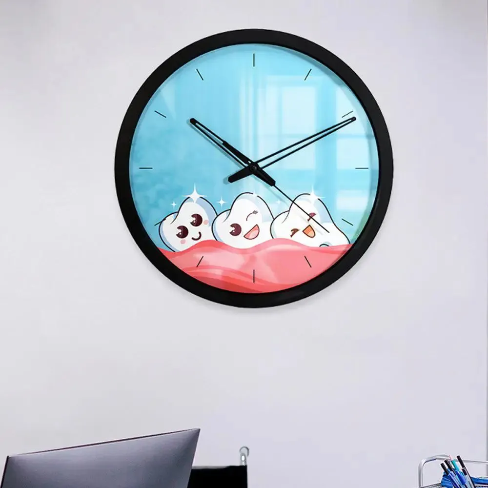 Healthy Tooth Handcrafted Dentist Office Wall Clock White