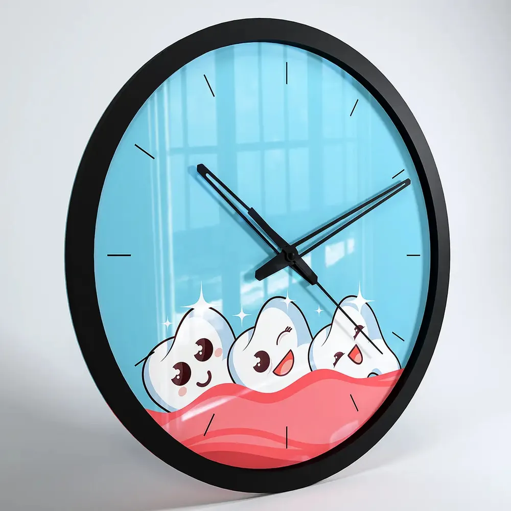 Healthy Tooth Handcrafted Dentist Office Wall Clock White