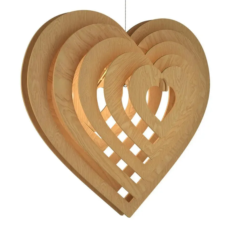 Heart Shape Wood Pendant Lamp / Pendant Light / Modern Lamp
