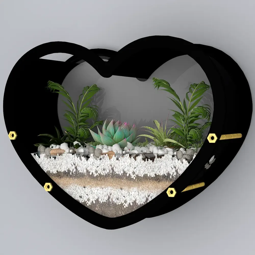 Heart Shaped Transparent Wall Terrarium