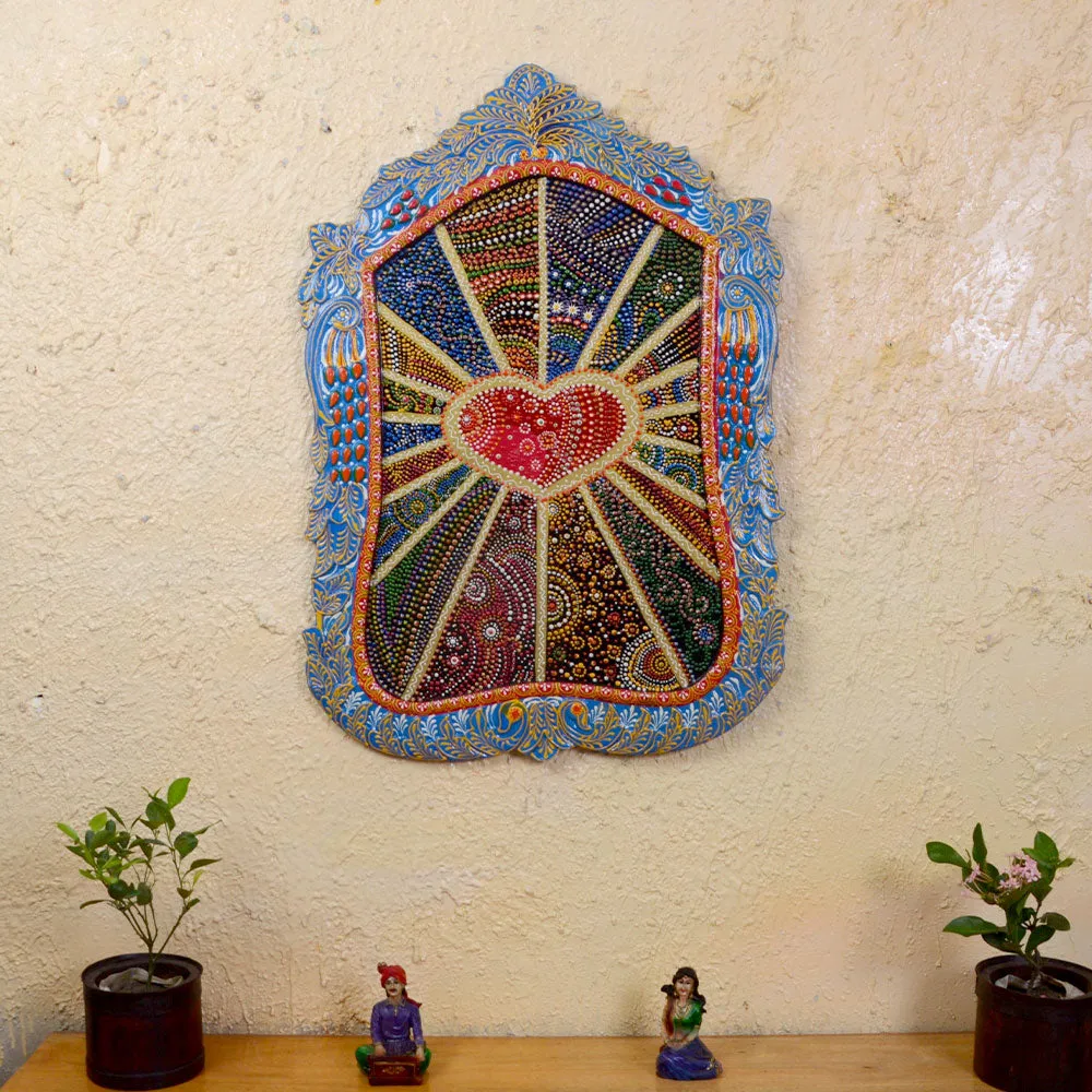Heart Strings Traditional Art Painted Wooden Wall Panel