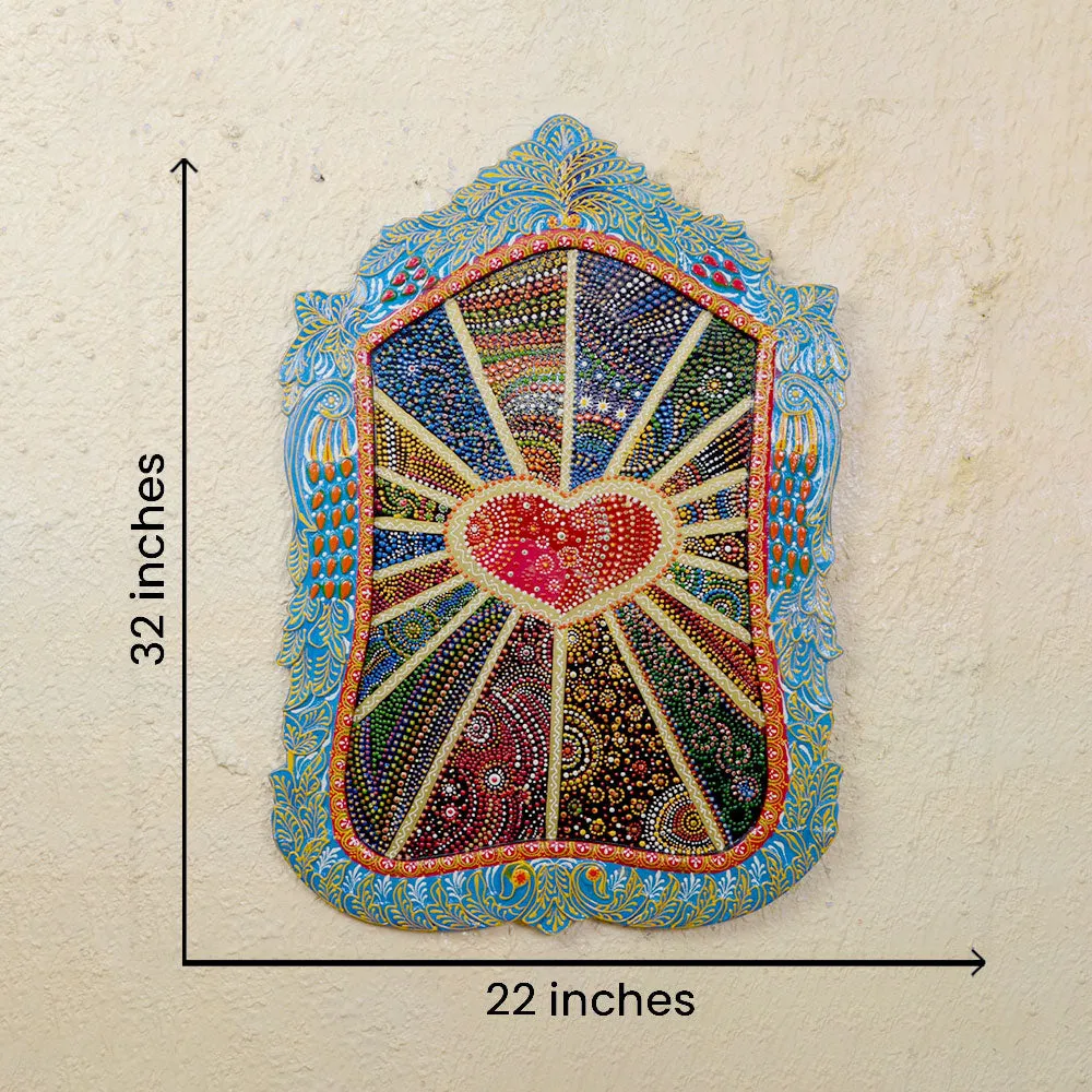 Heart Strings Traditional Art Painted Wooden Wall Panel