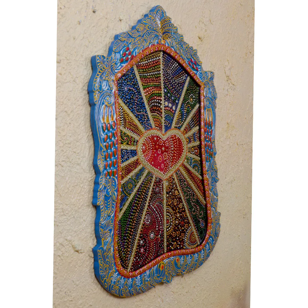 Heart Strings Traditional Art Painted Wooden Wall Panel