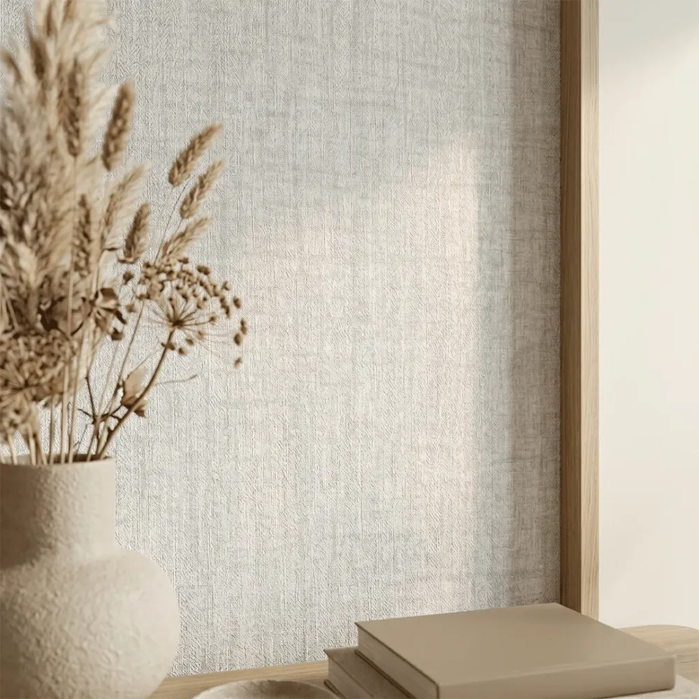 WallMantra Heathered Linen Texture Wallpaper Light Grey