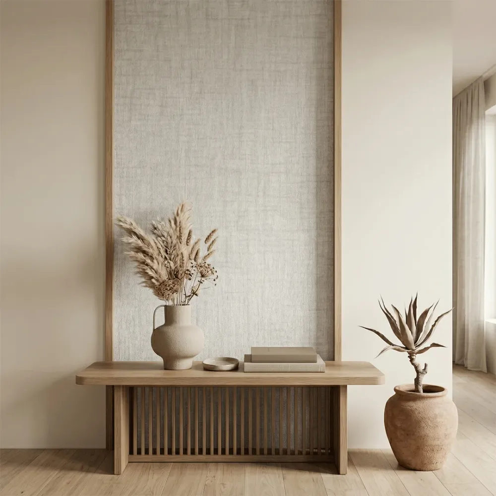 WallMantra Heathered Linen Texture Wallpaper Light Grey
