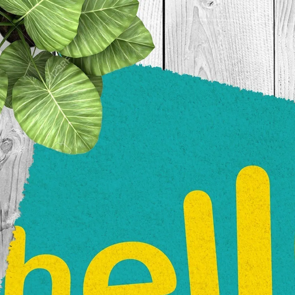 Hello Pop Colors Printed Natural Coir Doormat