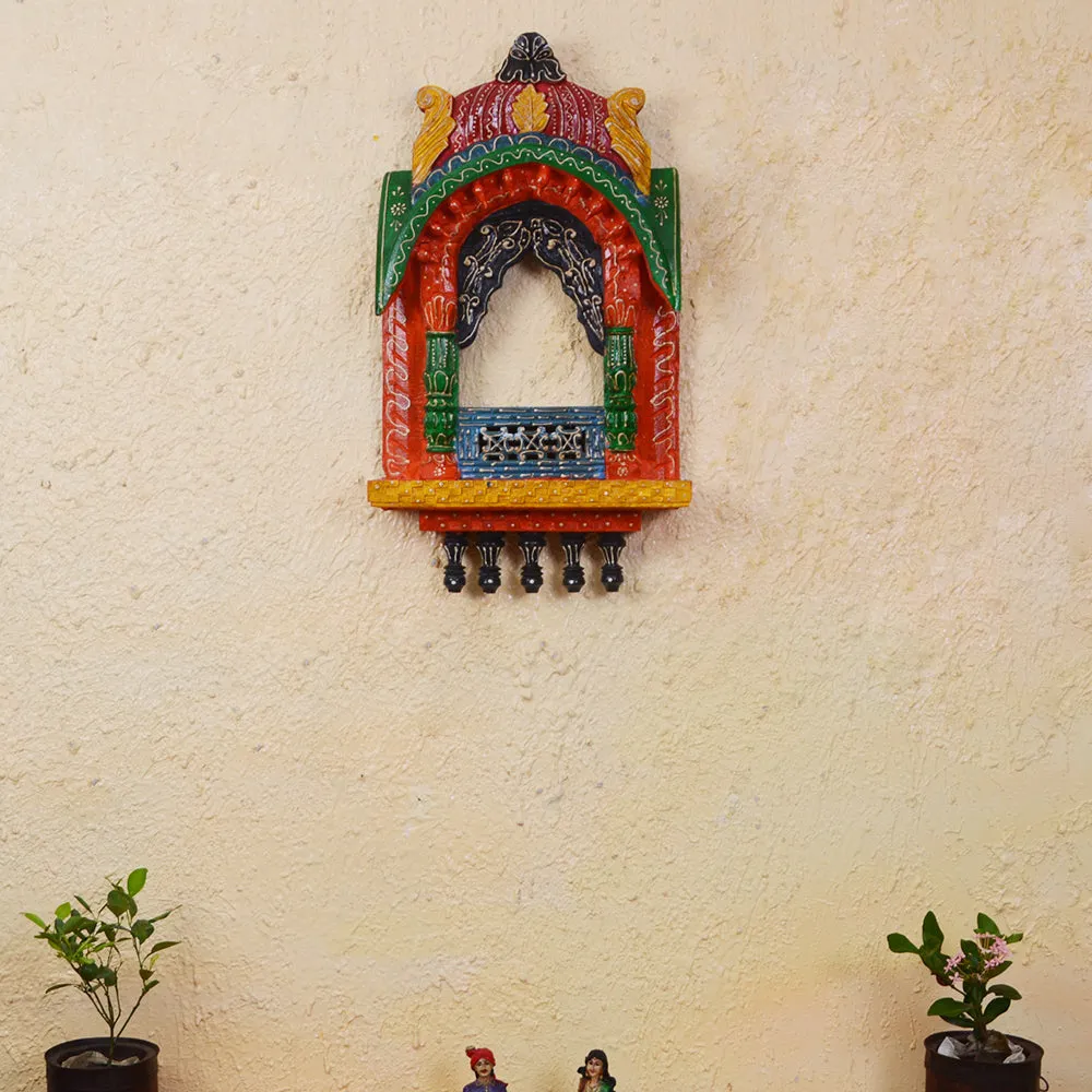 Heritage Style Painted Wooden Jharokha
