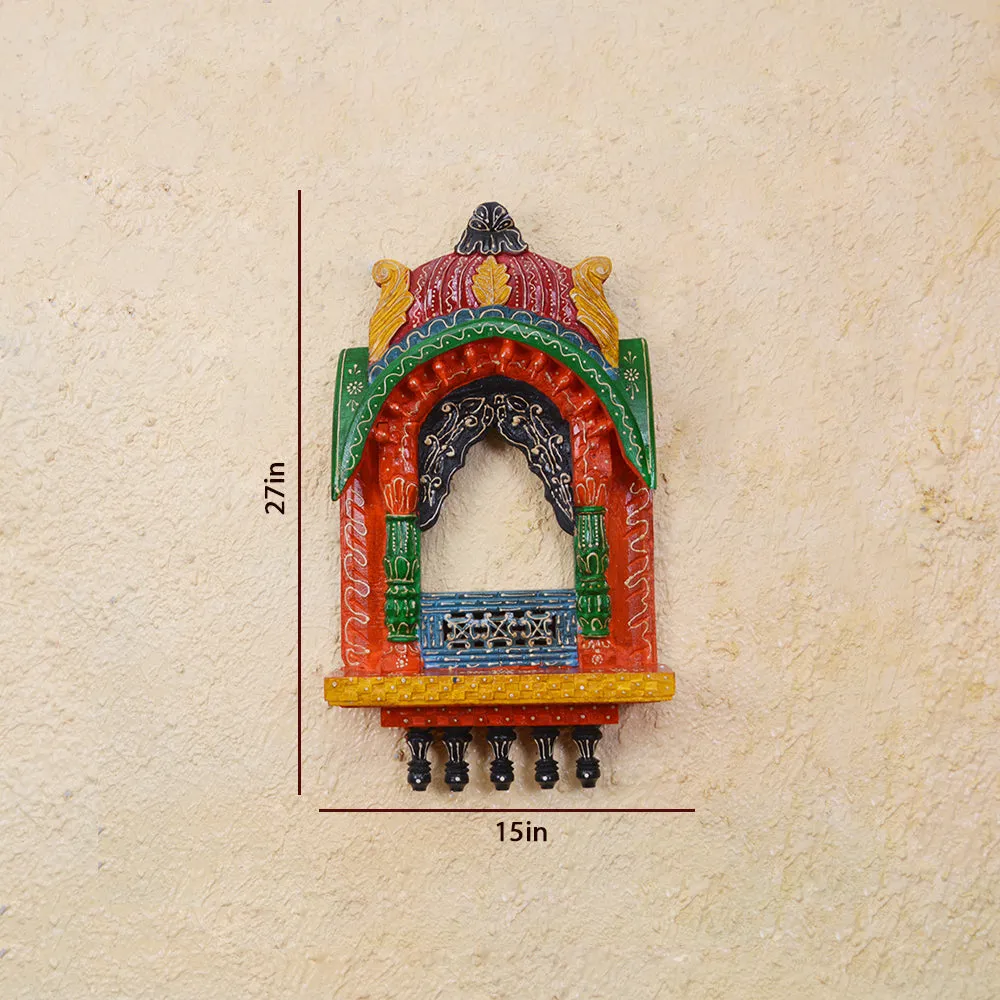 Heritage Style Painted Wooden Jharokha