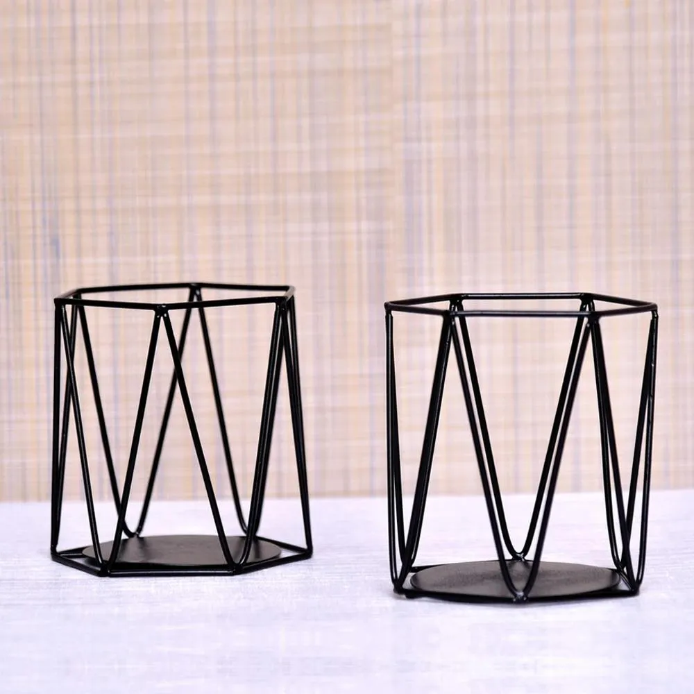 Hex Candle Holder / Steel Candle Holder (Set of 2)