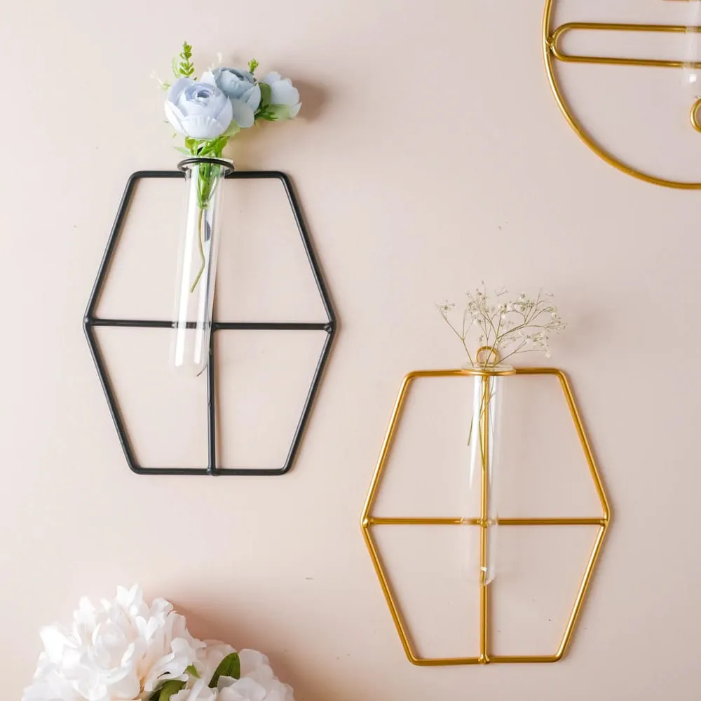 Hexagon Hanging Glass Planter Set Of 2
