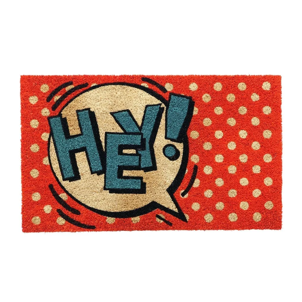 Hey Printed Natural Coir Doormat