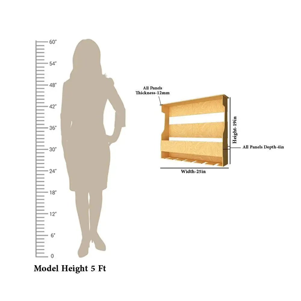 High-Quality Backlit Bar Wall Shelf / Book Shelf in Light Oak Finish