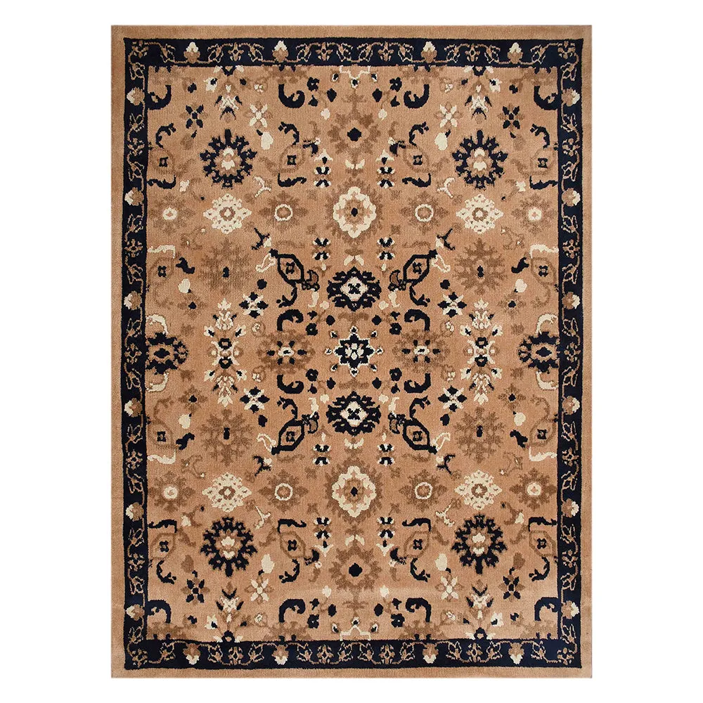 High-quality Blue and Beige Traditional Print Polyester Carpet for Living Room 2X5