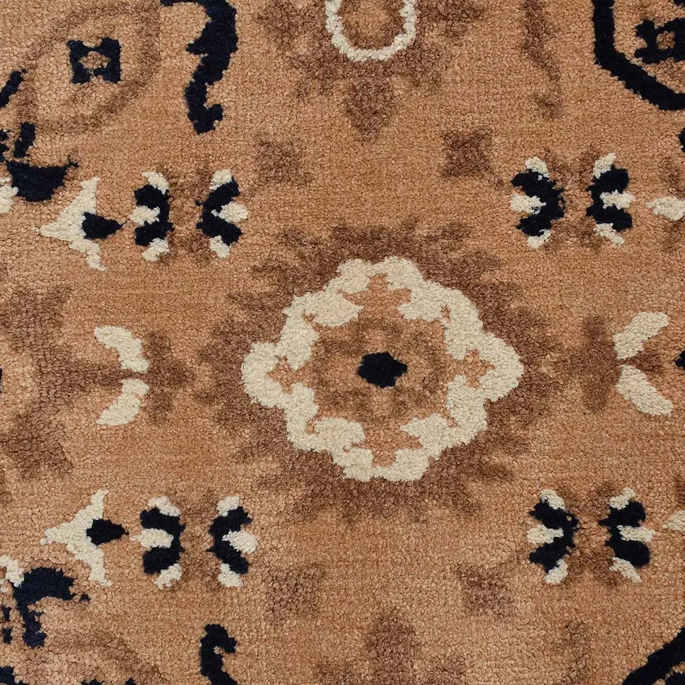 High-quality Blue and Beige Traditional Print Polyester Carpet for Living Room 2X5