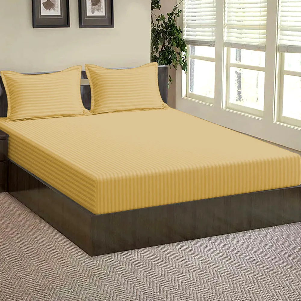 High-Quality Cotton Single Bed Fitted Bedsheet With 2 Pillow Covers(Available in Multiple Colours) Dark Blue