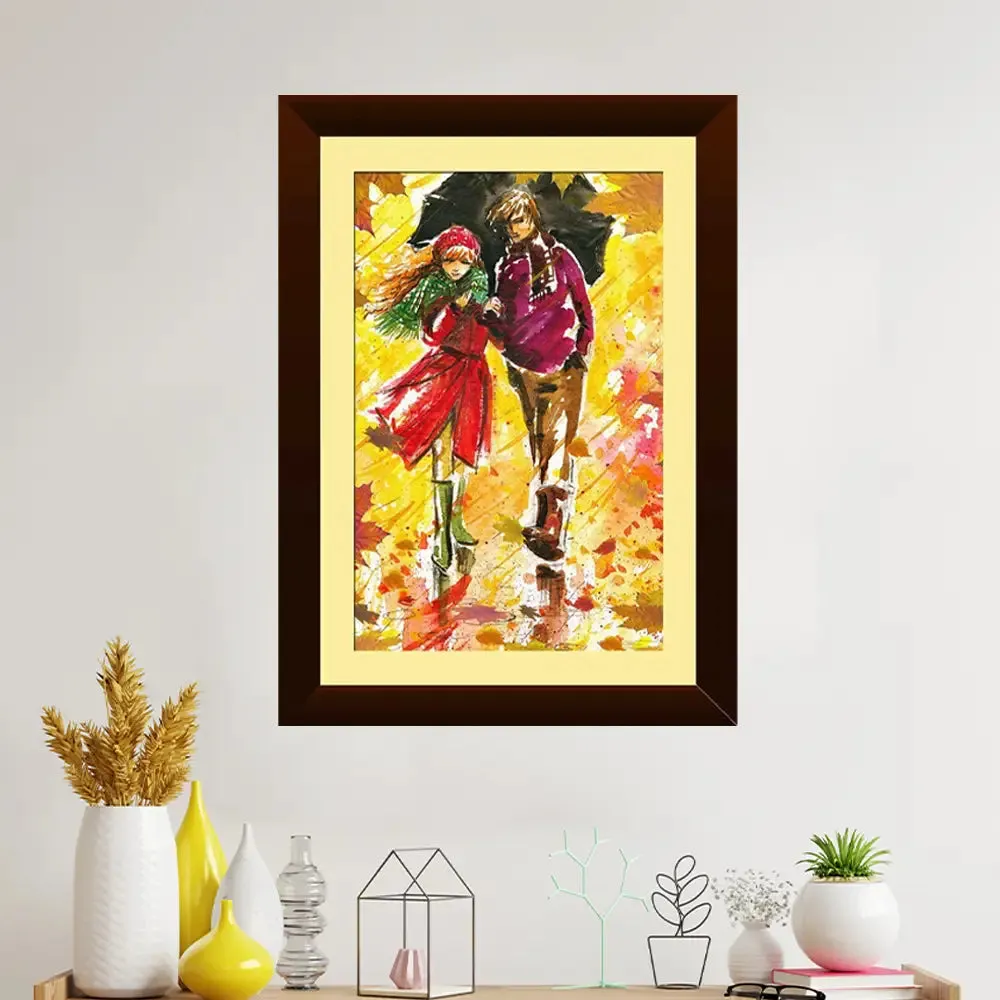 High Quality Couple Love Walking Abstract Design Wall Frames Painting