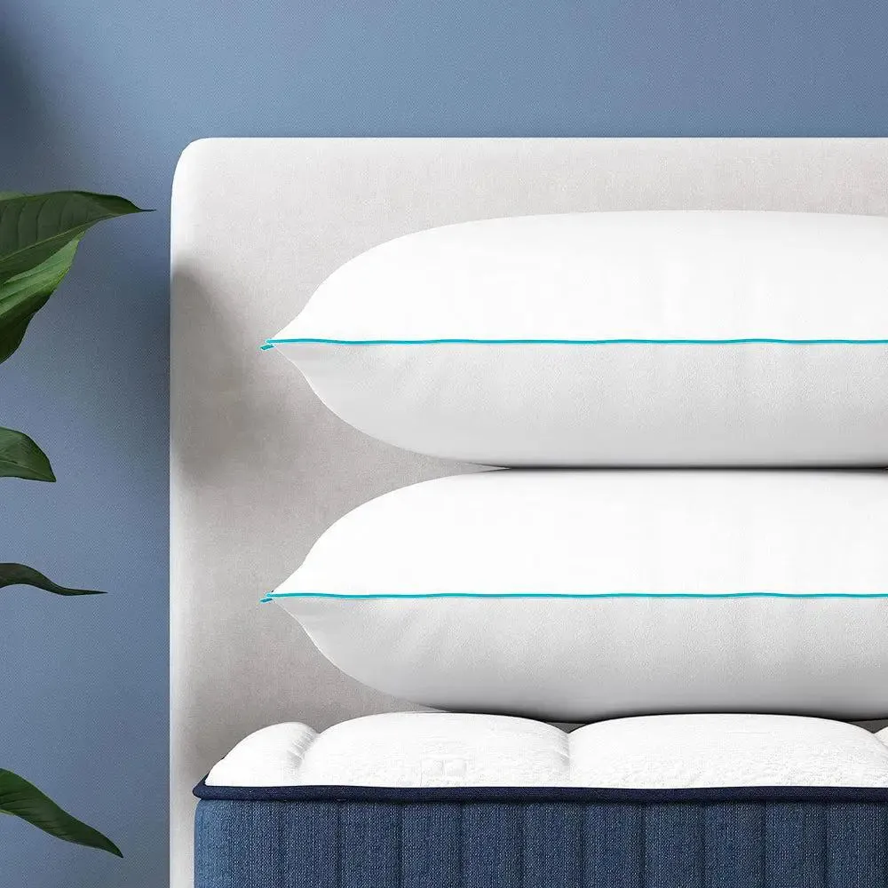 High-Quality Hollow Fibre Sleeping Pillow (Set of 5, 16*24 inches) Turquoise Piping