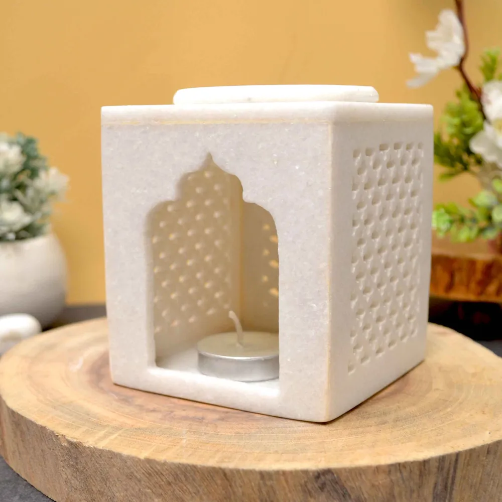 High-Quality Intricate Temple-Shaped Marble Oil Diffuser