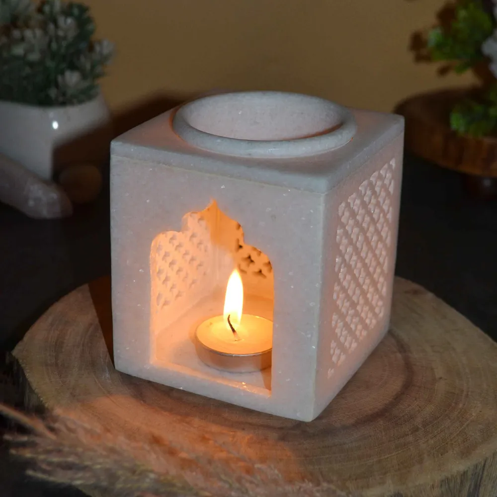 High-Quality Intricate Temple-Shaped Marble Oil Diffuser