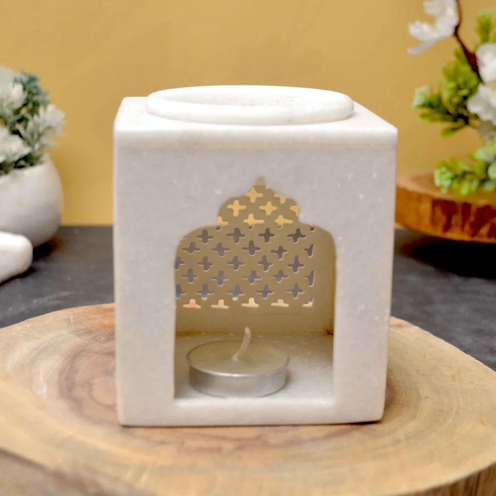 High-Quality Intricate Temple-Shaped Marble Oil Diffuser
